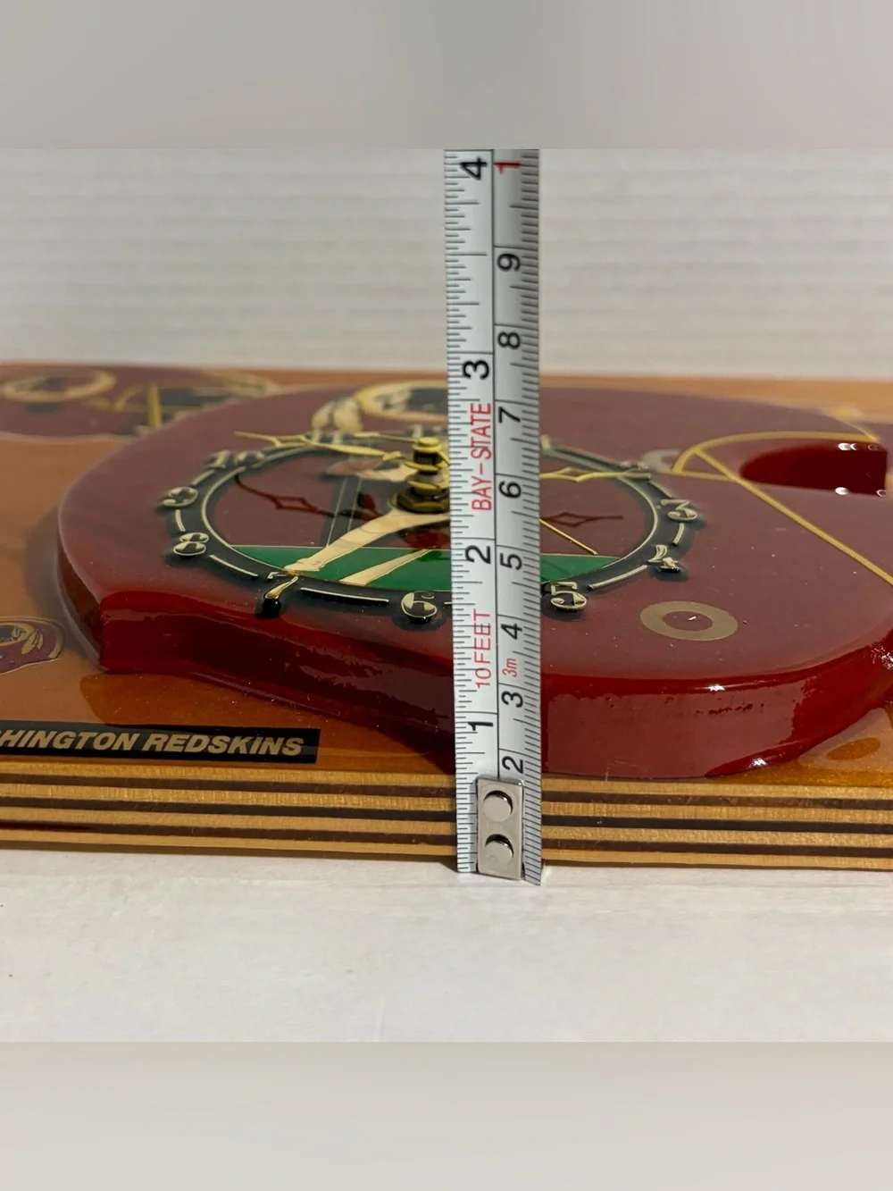 Washington Redskins Wall Clock Lacquer Wood Sports Bar NFL Football Man Cave VTG